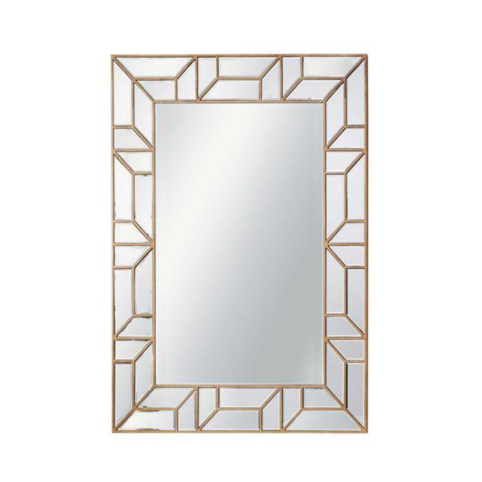 FLEUR GEOMETRICAL BRUSHED GOLD MIRROR