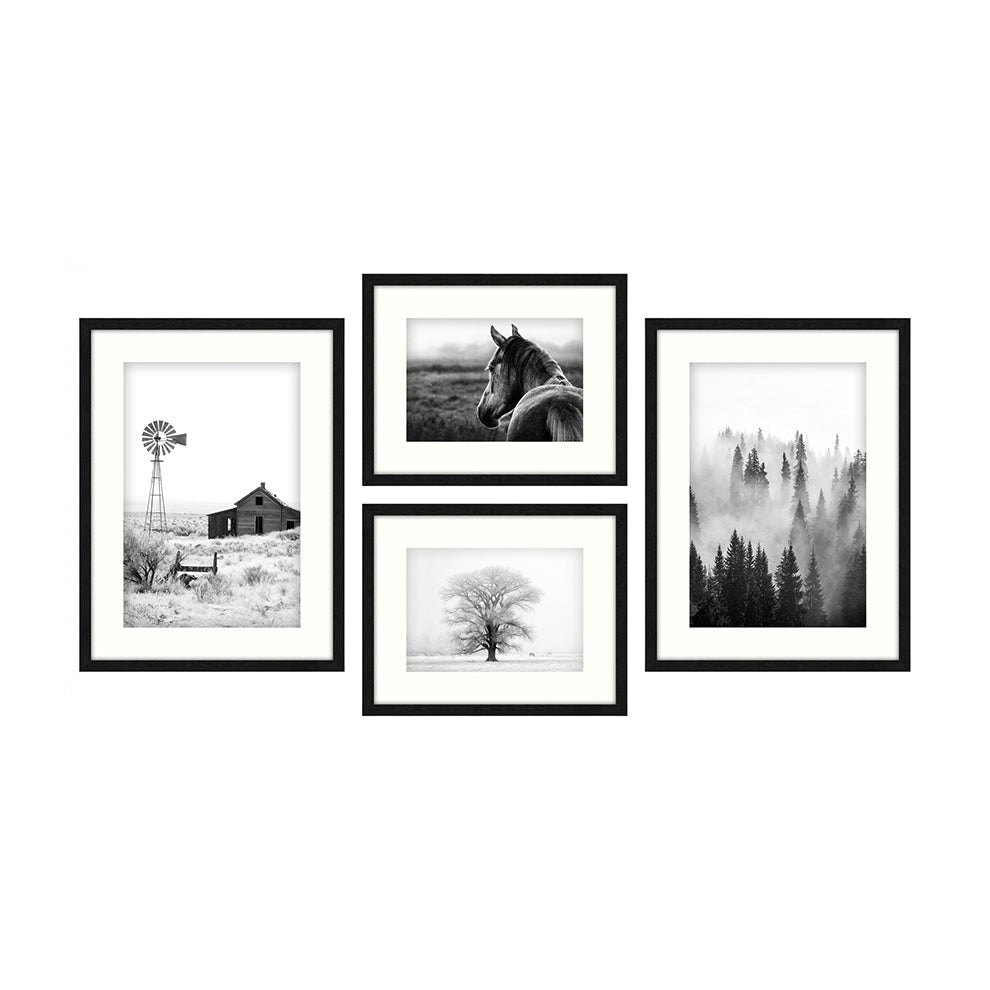 NOSTEALGIA BLACK AND WHITE FARM PRINTS
