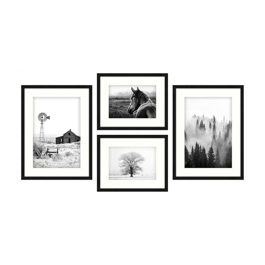 NOSTEALGIA BLACK AND WHITE FARM PRINTS